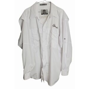 Men's Fishizzle‎ 2XL White Longsleeve Button Up Shirt (Tiger Hill)